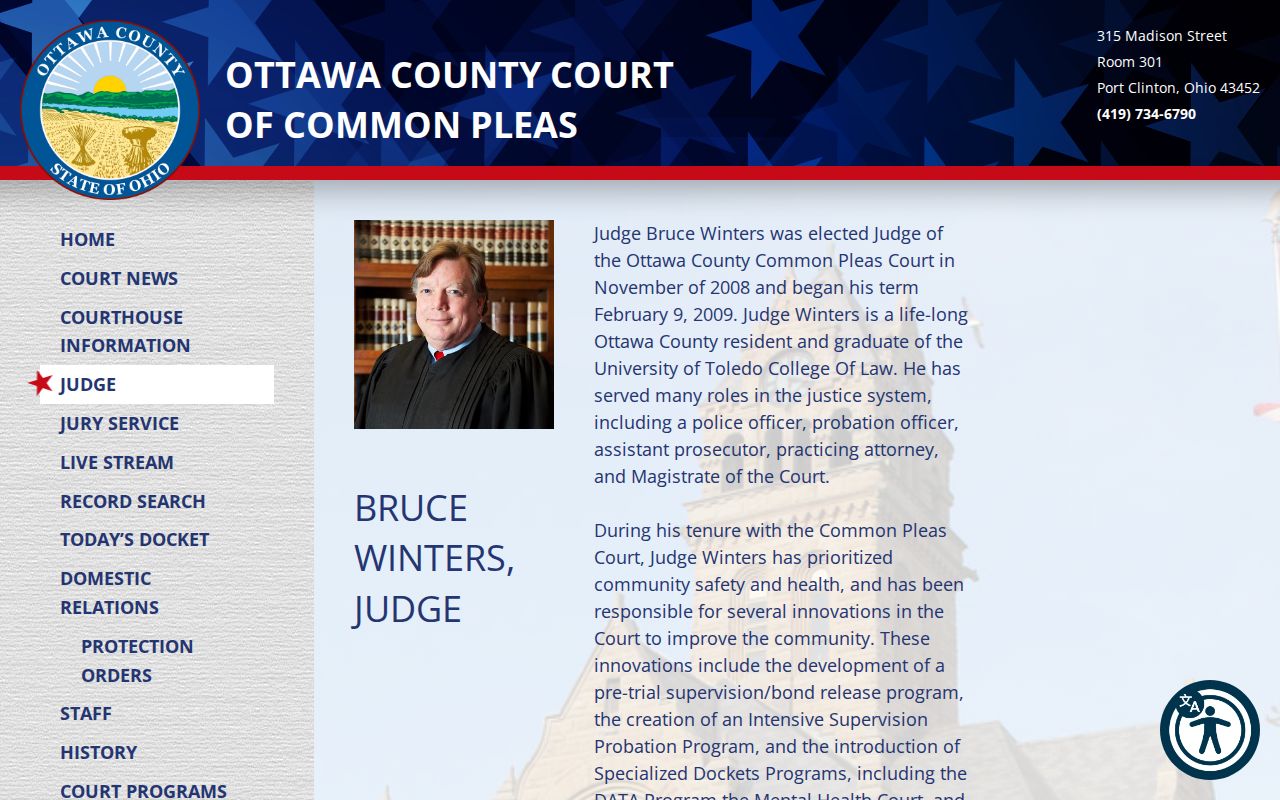 Ottawa County criminal court docket context at the Common Pleas Court