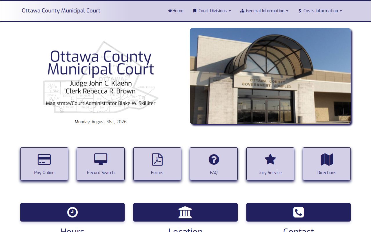 Ottawa County court docket Municipal Court access page